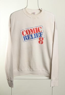 Vintage ComicRelief Crewneck White Sweatshirt Unisex Size XL