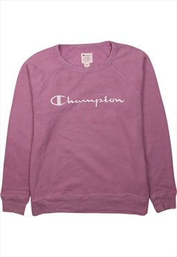 Vintage 90's Champion Sweatshirt Spellout Crew Neck Purple