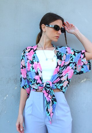 VINTAGE FLOWER PRINT BLOUSE