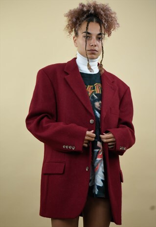 VINTAGE HUGO BOSS MAROON BOYFRIEND BLAZER