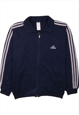 Vintage 90's Adidas Sweatshirt Heavyweight Full Zip Up Navy