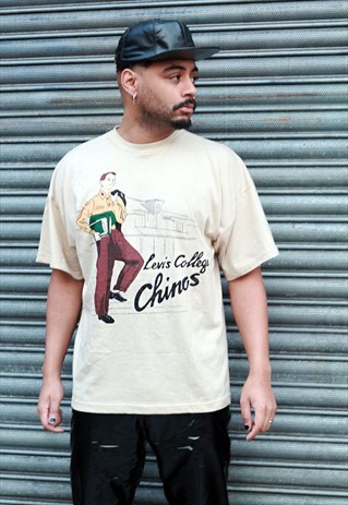 VINTAGE LEVI'S RETRO LOGO COLLEGE CHINOS T-SHIRT