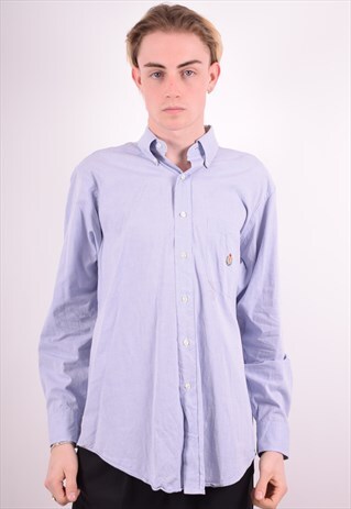 CHAPS RALP LAUREN MENS VINTAGE SHIRT LARGE BLUE 90S