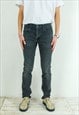 Vintage 511 Mens W33 L34 Slim Fit Straight Jeans Denim Pants
