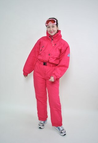 RETRO SKI SUIT, ONE PIECE SNOWSUIT MEDIUM SIZE SKI OVERALL