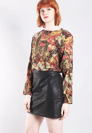 VINTAGE 80S PAISLEY GOLD PRINT TOP
