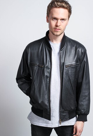 VINTAGE LEATHER BOMBER JACKET