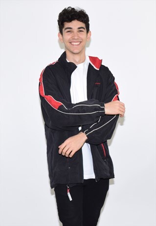 VINTAGE 90S BLACK CHAMPION TRACKSUIT TOP JACKET