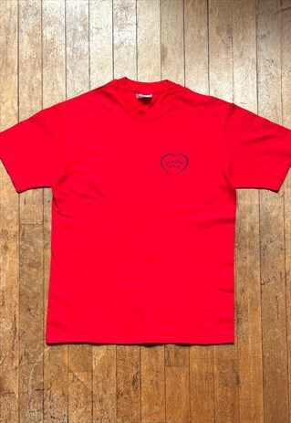 VINTAGE HANES RED SINGLE STITCH RED T - SHIRT