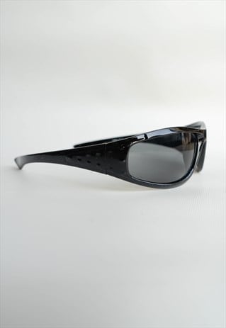 Y2k Black Sports Wrap Around Sunglasses