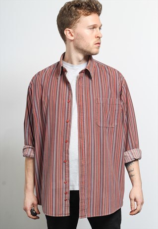 VINTAGE CORDUROY CORD STRIPED SHIRT