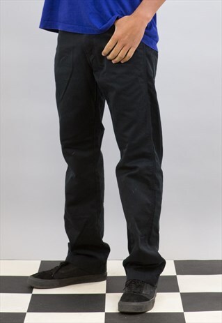 BLACK DICKIES SKATER TROUSERS
