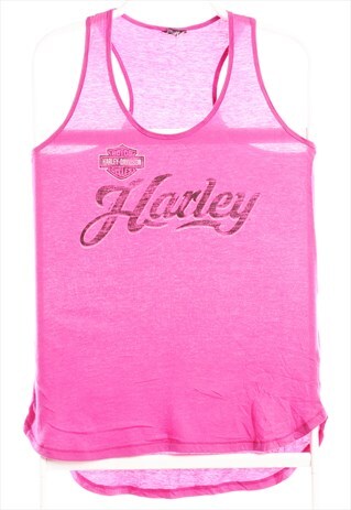 HARLEY DAVIDSON MOTOR CYCLE 90'S SPELLOUT VEST SLEEVELESS T