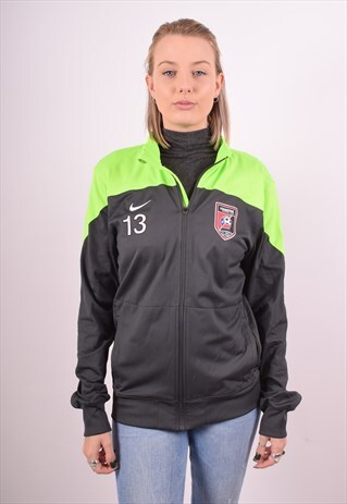 NIKE WOMENS VINTAGE TRACKSUIT TOP JACKET SMALL GREY 90S