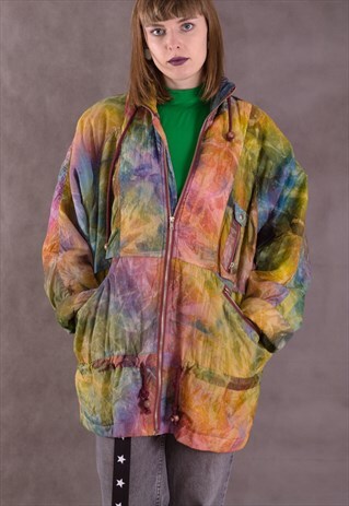 VINTAGE EARLY 90S ALL OVER PRINT OVERSIZED PARKA JACKET