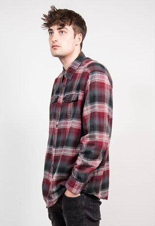 VINTAGE 90'S RED CHECK FLANNEL SHIRT