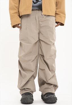Parachute joggers loose fit skater pants wide trousers cream