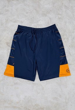 Vintage Reebok Basketball Shorts Blue Yellow Medium