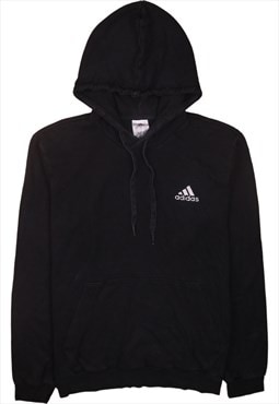 Vintage 90's Adidas Hoodie Drawstring Pockets Pullover Black