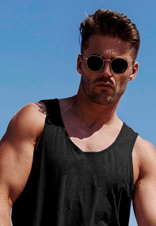 RETRO FRAME ROUND SUNGLASSES SHADES - GOLD/BROWN