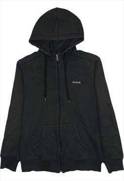 Vintage 90's Reebok Hoodie Pullover Full Zip Up Black Large
