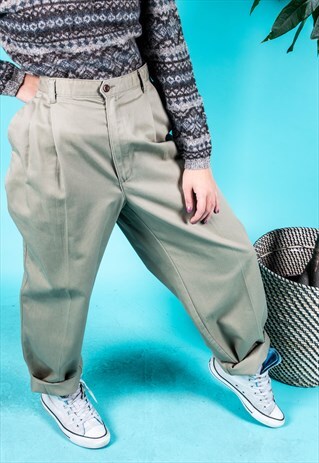 VINTAGE DOCKERS TROUSERS IN KHAKI GREEN