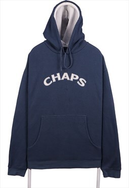 Chaps 90's Chaps Spellout Logo Pullover Heavyweight Hoodie L