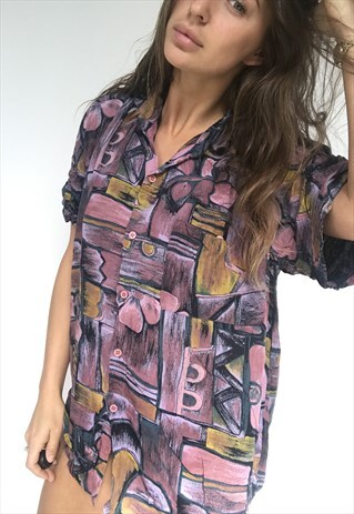 PATTERNED OVERSIZED RETRO VINTAGE UNISEX FESTIVAL SHIRT