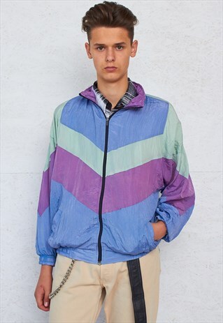 VINTAGE PURPLE GREEN SHELL JACKET