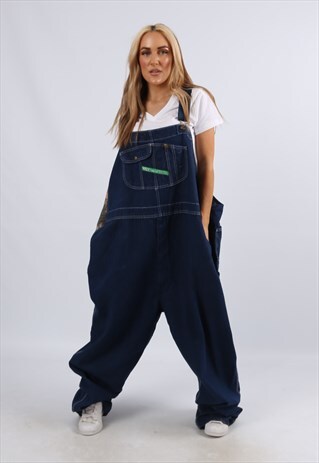 VINTAGE KEY DENIM DUNGAREES PLUS SIZE UK 34 10XL (A1C)