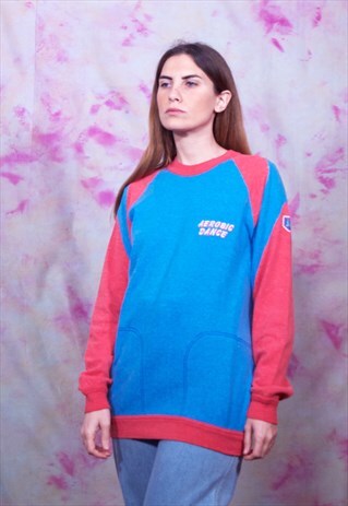 VINTAGE 90S BLUE AND RED SWEATSHIRT