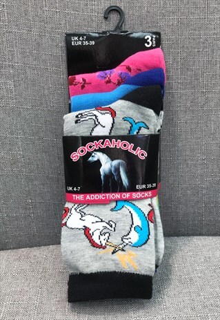 UNICORN ANKLE SOCKS 3 PACK