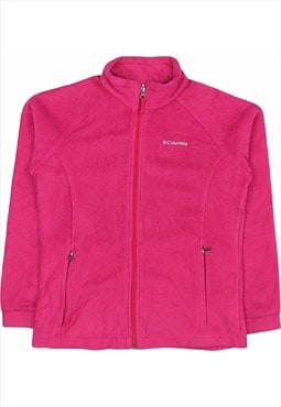 Columbia 90's Spellout Zip Up Fleece Large Pink