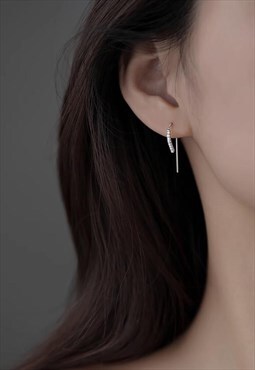 Geometric Earhook Sterling Silver Earrings