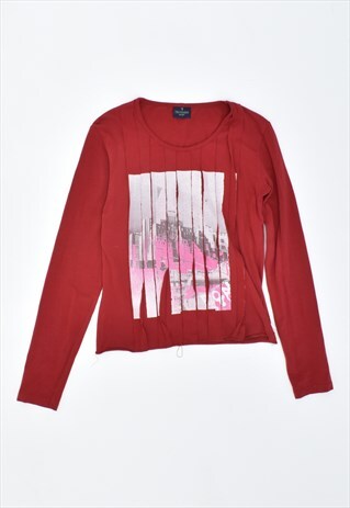VINTAGE 90'S TRUSSARDI TOP LONG SLEEVE RED