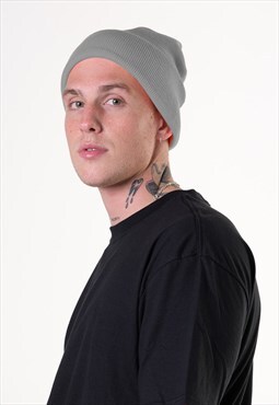 54 Floral Essential Cuffed Beanie Hat - Silver Grey