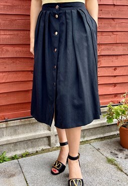 ALEXANDER wool Skirt in black colour, Vintage, made in Italy