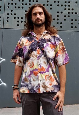 Vintage 90s Abstract Pattern Short Sleeve Shirt