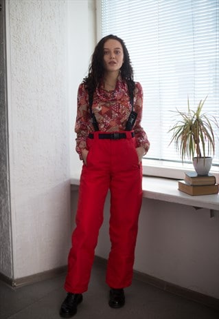 VINTAGE 80'S SKI PANTS IN RED