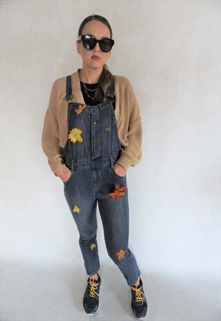 VINTAGE DENIM JUMPSUIT ROMPER OVERALL OVERALLS DUNGAREES