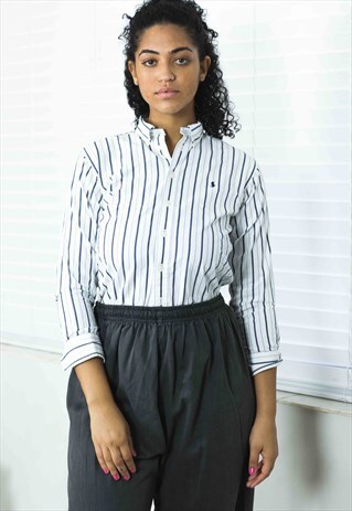 VINTAGE POLO RALPH LAUREN STRIPED SHIRT LOGO 90S X 7