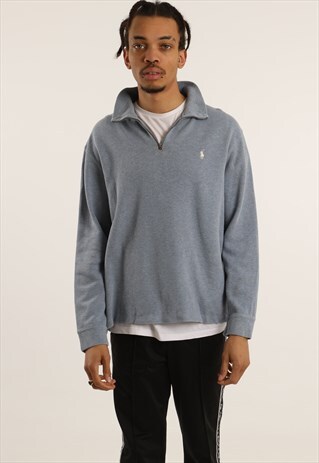 VINTAGE RALPH LAUREN EMBROIDERED 1/4 ZIP SWEATSHIRT