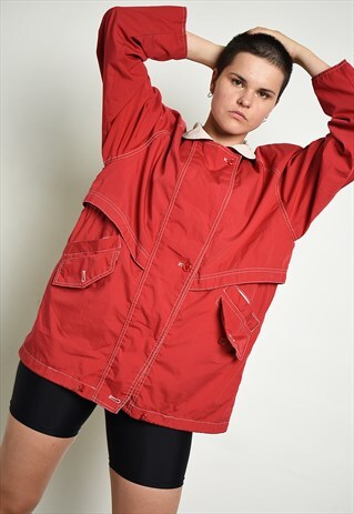 90S RETRO WINDBREAKER OVERSIZED SPORTS PARKA JACKET