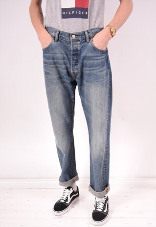 LEVI'S 501 MENS VINTAGE JEANS W34 L30 BLUE 90S