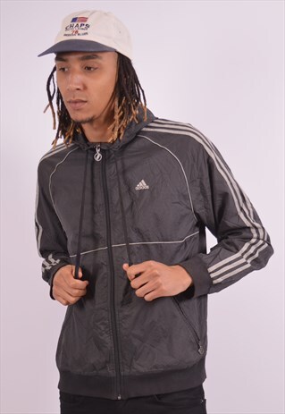 VINTAGE ADIDAS RAIN JACKET BLACK