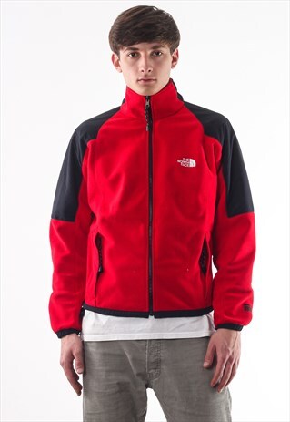 VINTAGE THE NORTH FACE FULL ZIP JACKET 90S RED BLACK