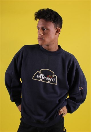 NAVY ELLESSE EMBROIDERED SWEATSHIRT