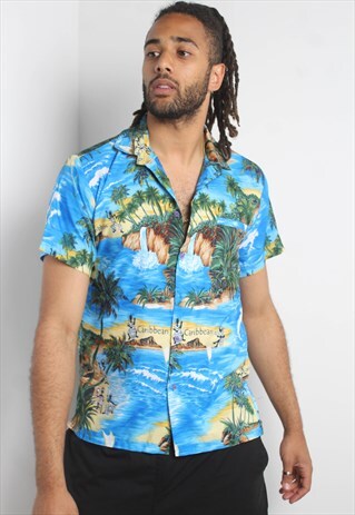 VINTAGE HAWAIIAN CRAZY PATTERNED SHIRT MULTI