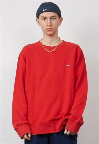 VINTAGE 90'S NIKE SWOOSH RED SWEATSHIRT