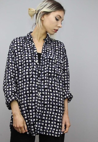 VINTAGE 80S/90S OVERSIZED PATTERNED SHIRT